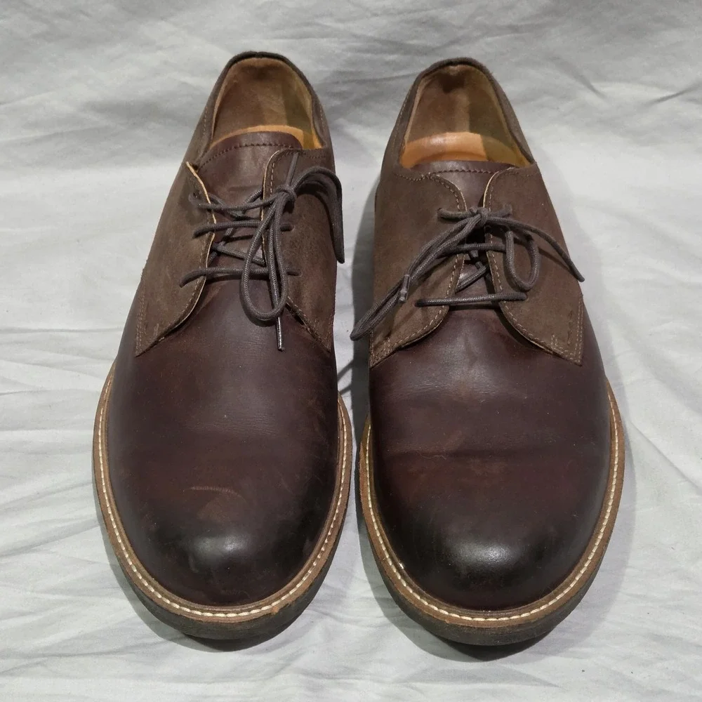 ECCO Kenton Plain Toe Oil Nubuck Leather Derby Oxford Shoe Sz EU 46‎ US 12 12.5